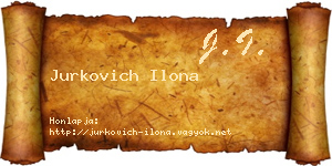 Jurkovich Ilona névjegykártya
